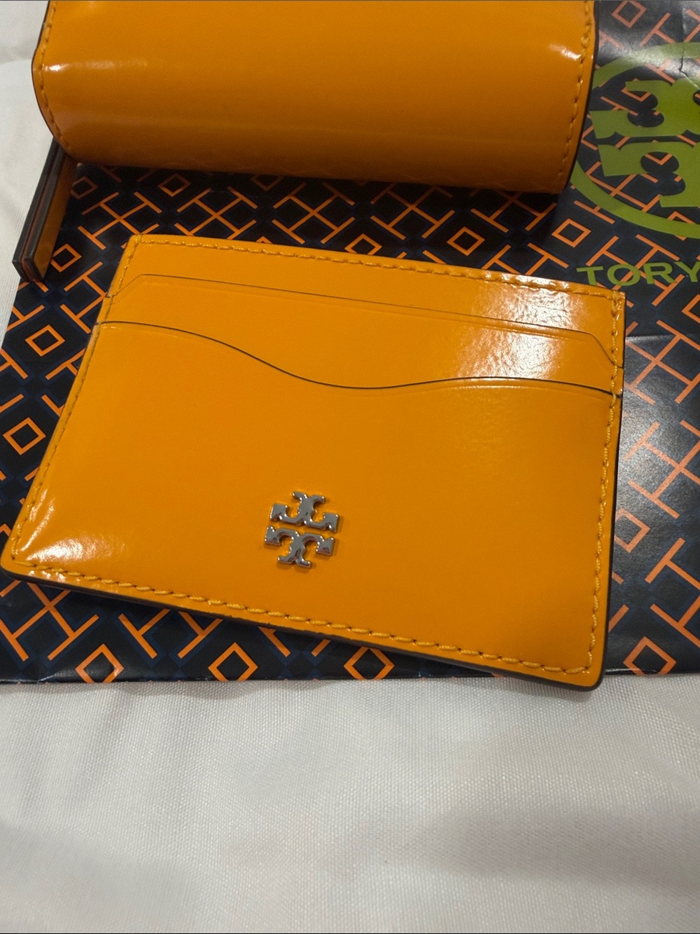 Tory Burch Handbag + Wallet + Card Case In Bright Squash - New - Picture 6 of 14